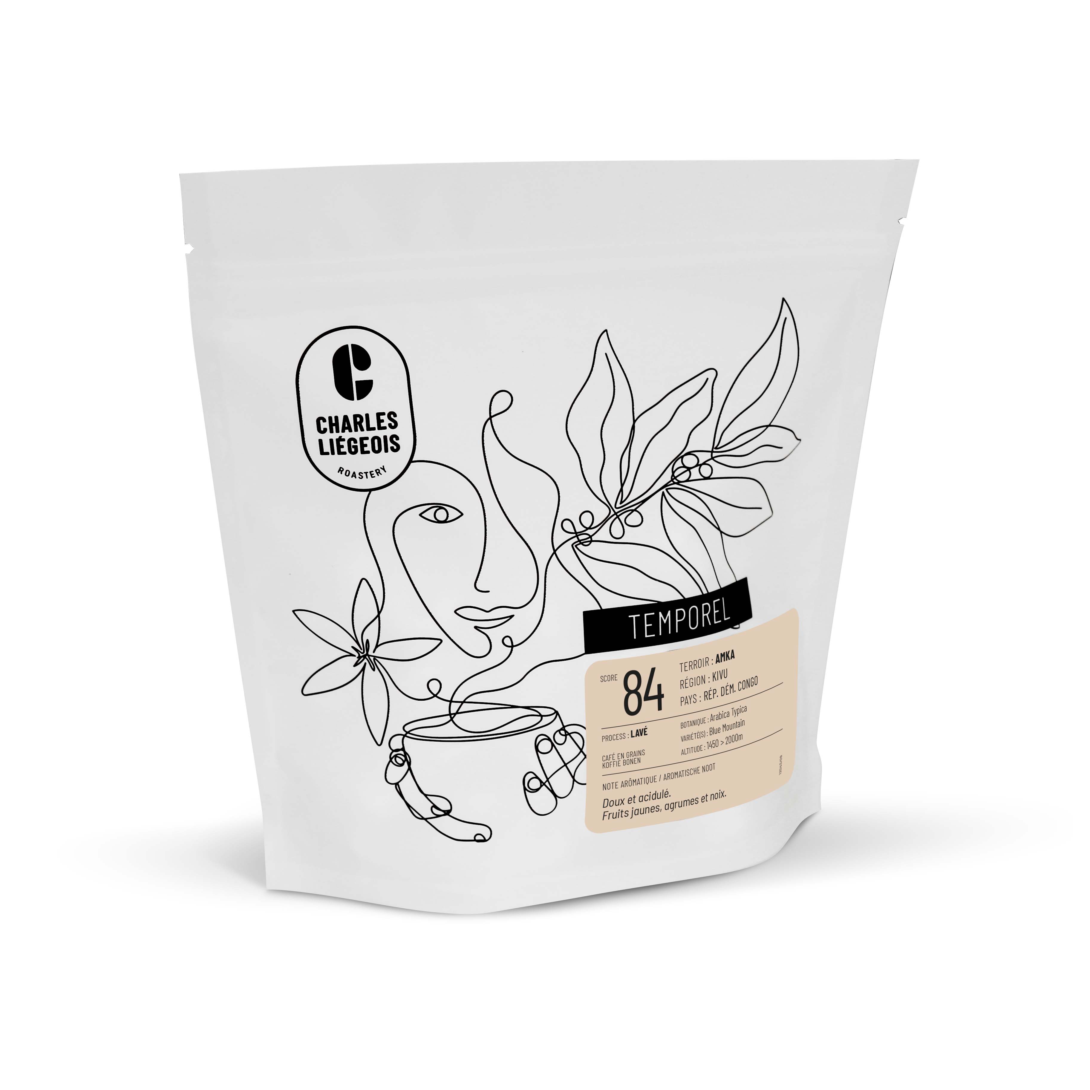 Temporal pack, range of ephemeral coffee beans roasted in Battice, Liège