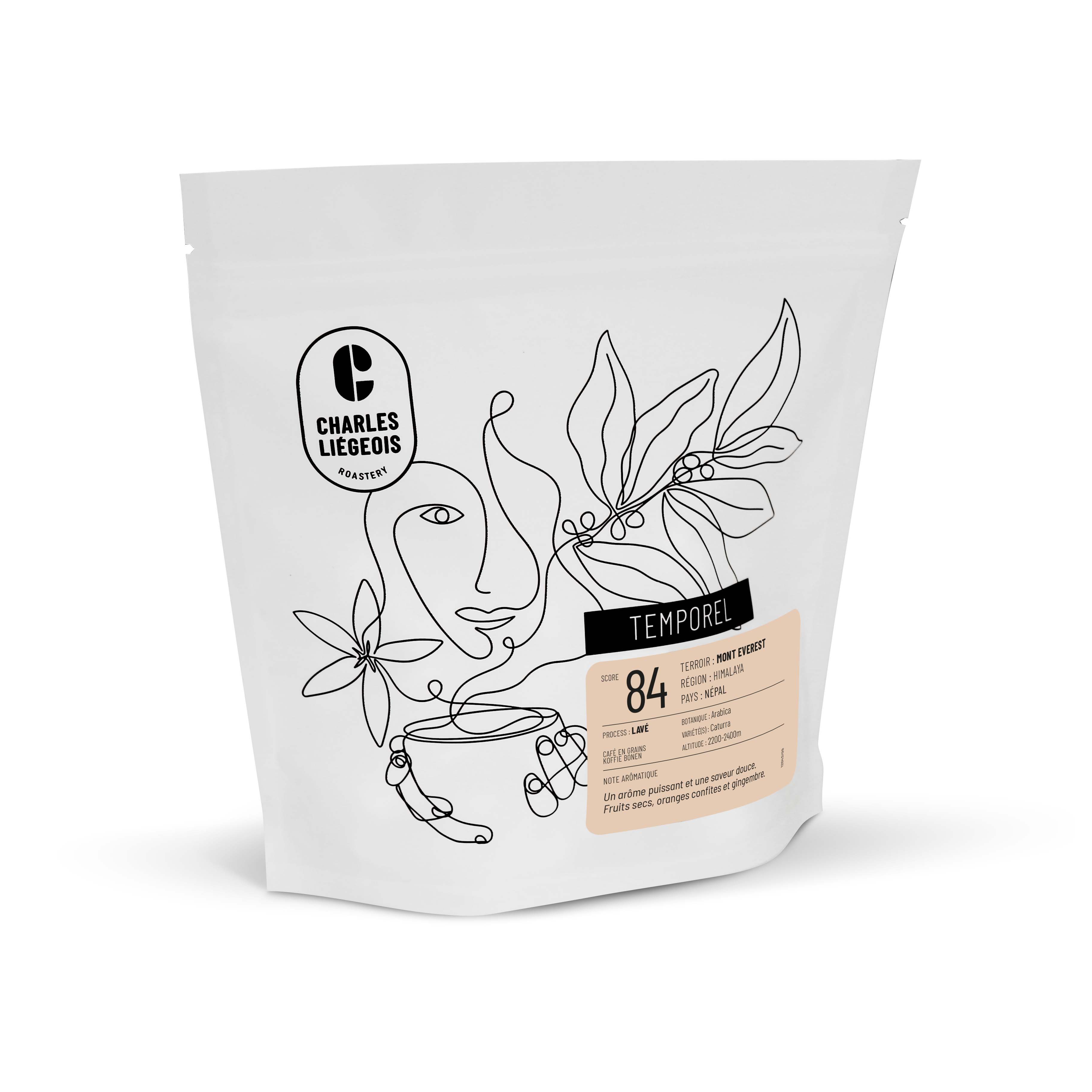 Temporel - Mont Everest pack Temporel, gamme de café en grains éphémère torréfié à Battice, Liège