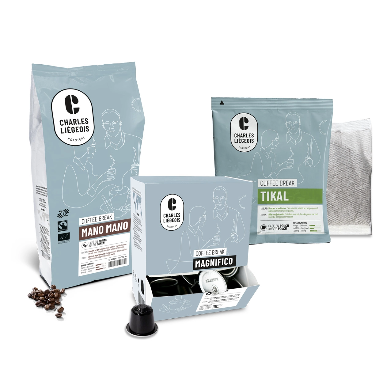 Gamme de café professionnel Coffee Break Gamme de café Coffee Break, en grains, en capsules ou en pouch pour professionnels
