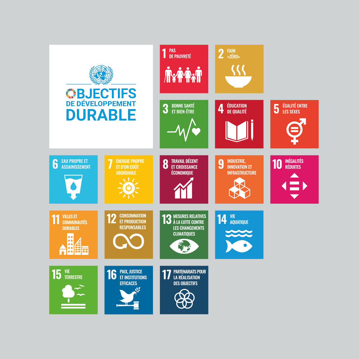 les 17 objectifs de développement durable défini par L'ONU les 17 objectifs de développement durable