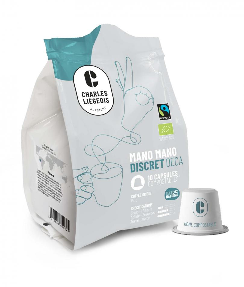 Mano Mano Discret Déca capsules compatible Nespresso® compostable et biodegradable