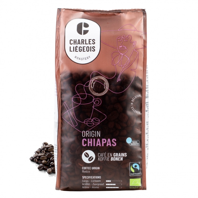 Paquet de café bio et Fairtrade en grains Chiapas - 250g