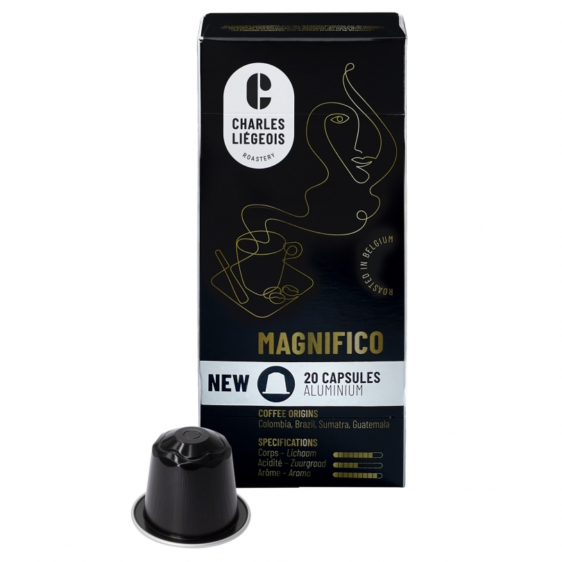 Capsules de café Magnifico compatibles Nespresso® de Charles Liégeois – 20 unités
