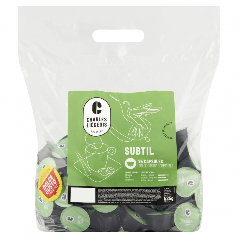 Capsules de café Subtil compatibles Dolce Gusto® de Charles Liégeois – Sachet de 75