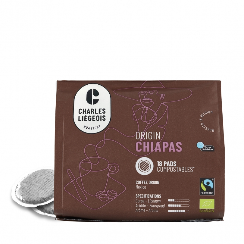 pack de café en dosettes du Chiapas compatibles Senseo®, bio et Fairtrade